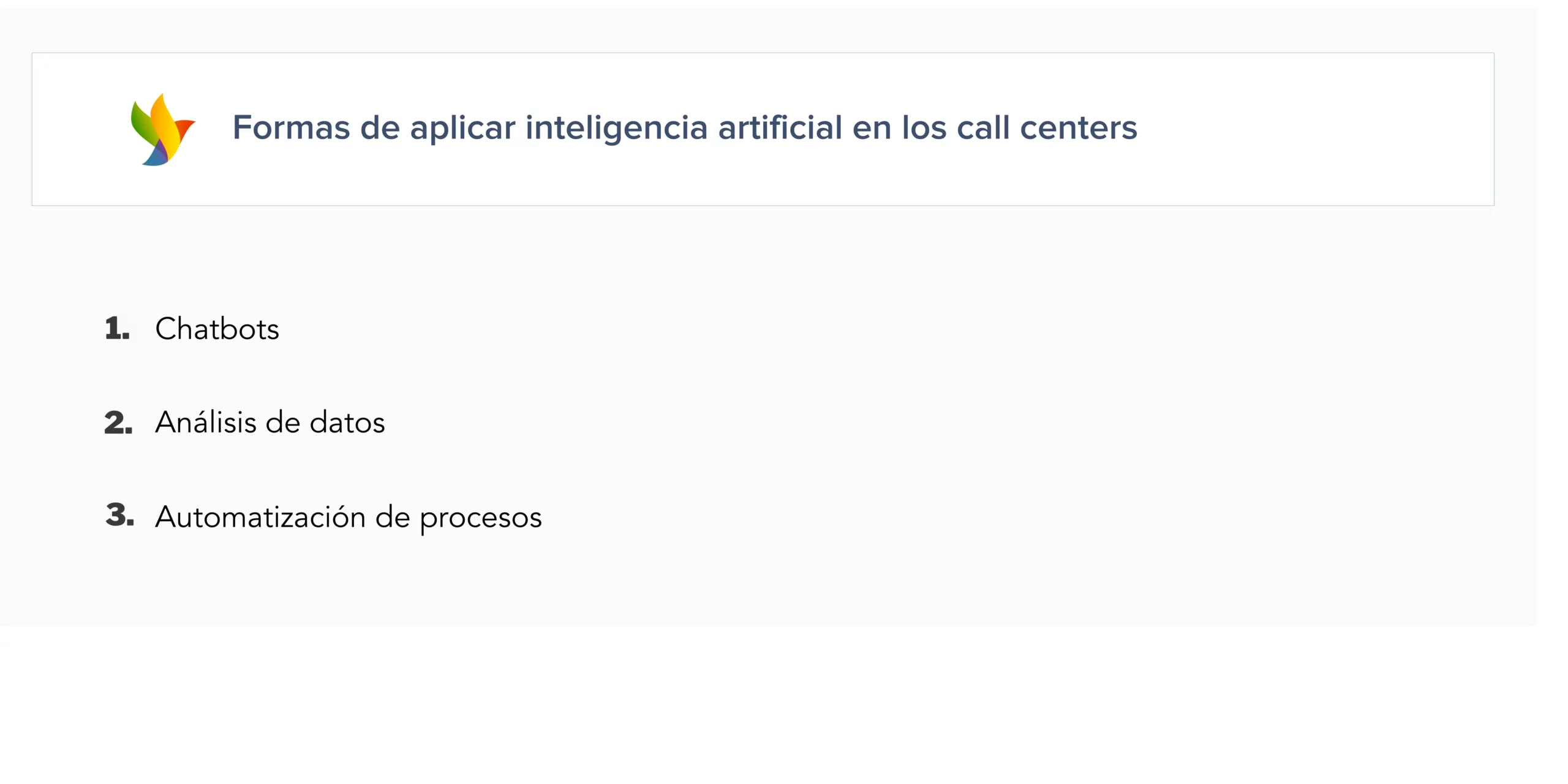 Inteligencia artificial en los call centers