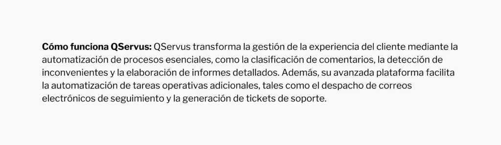 Como funciona QServus en la retroalimentación del cliente 